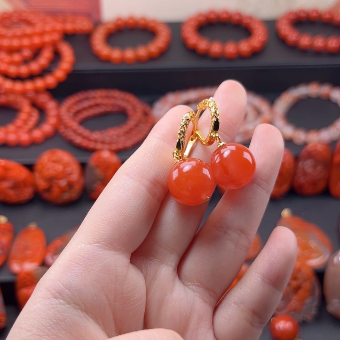 南红玛瑙南红银S925镶嵌