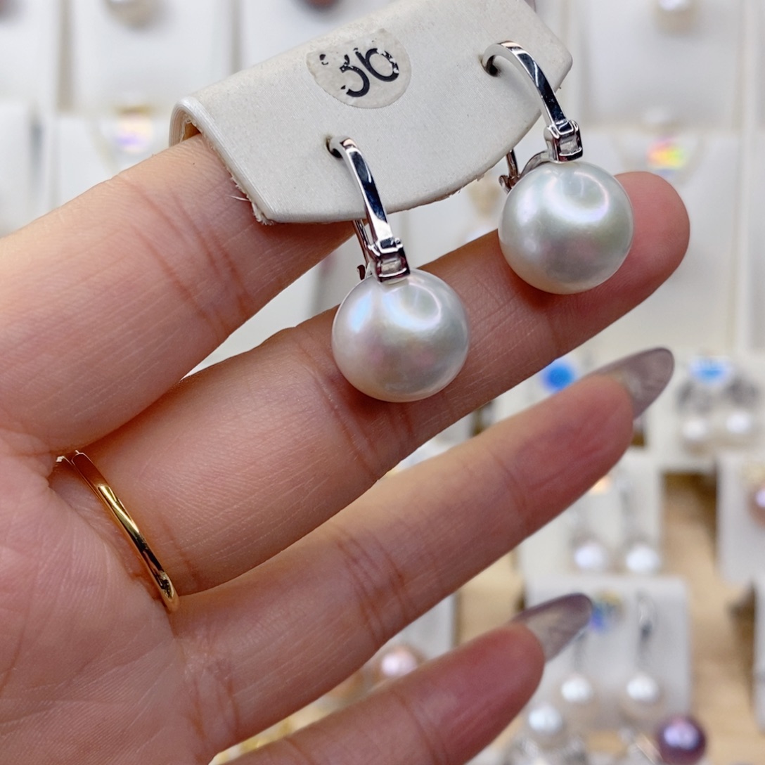 淡水珍珠耳饰银S925镶嵌众*