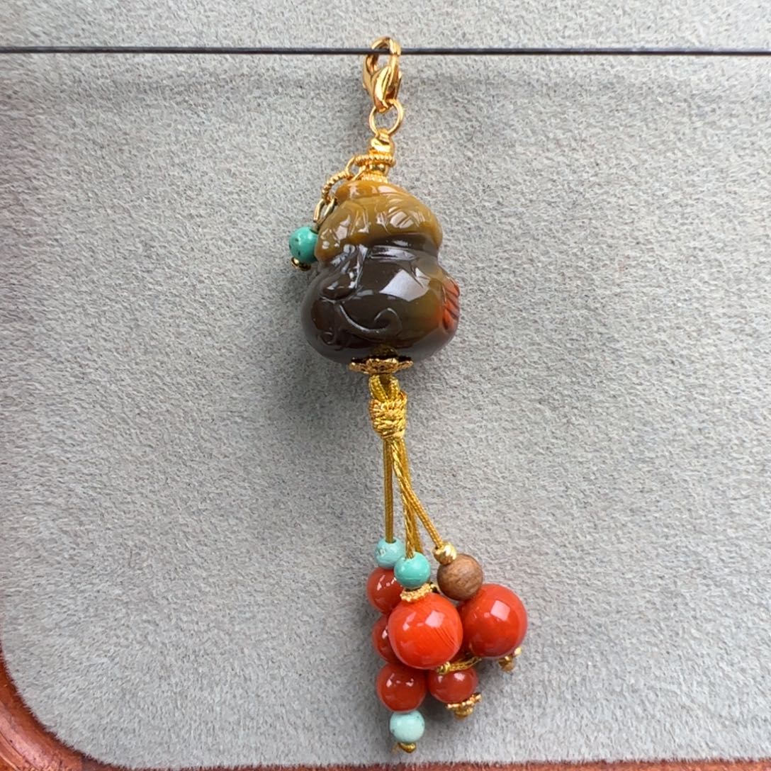 森***雨南红玛瑙银S925镶嵌（万能扣包浆护理葫芦14+）