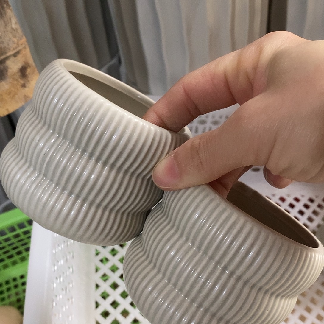 陶杯子陶盆有孔 瑕疵介意勿拍