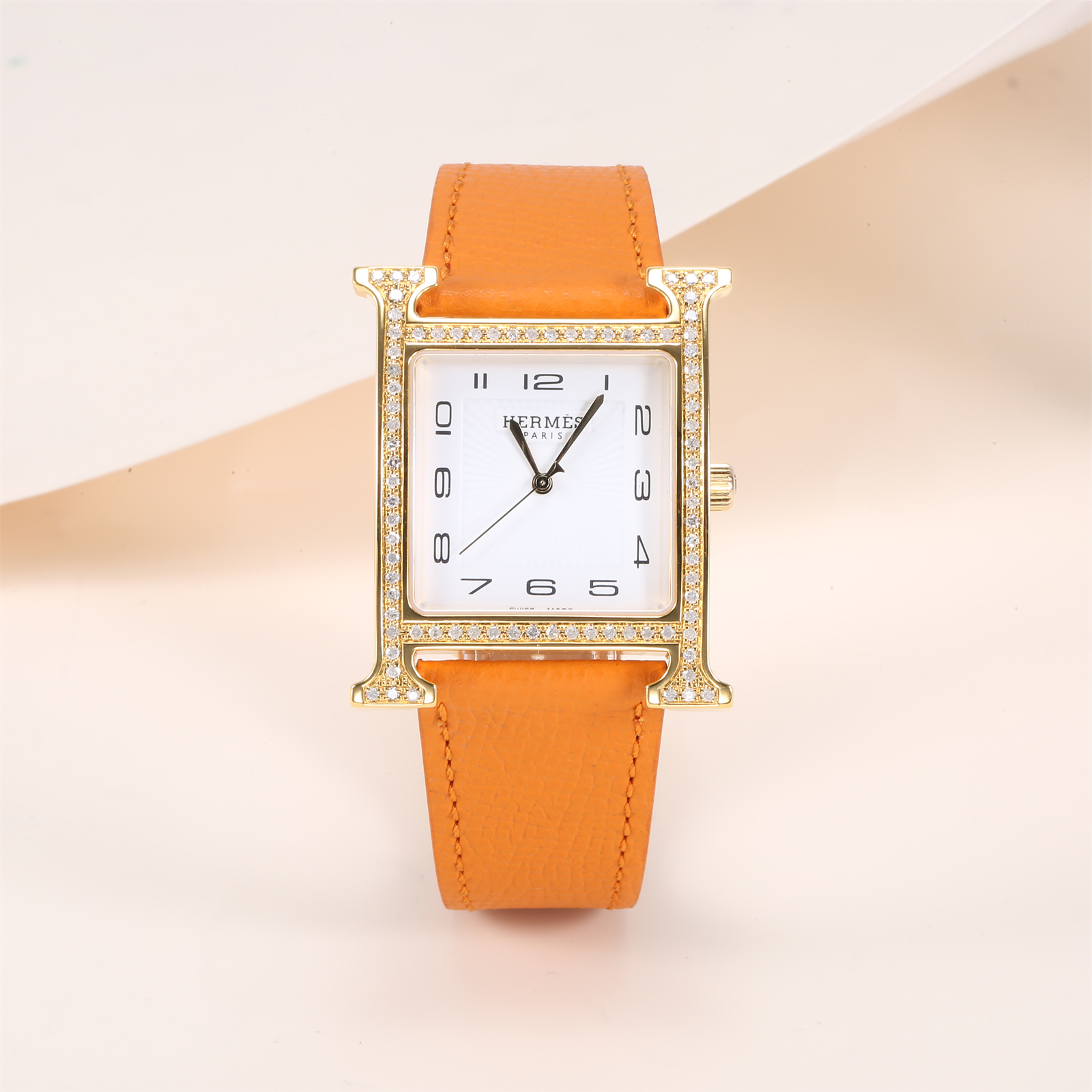 99新 Hermes/爱马仕 新粉【小花念念】H系列HH1.801大号腕表