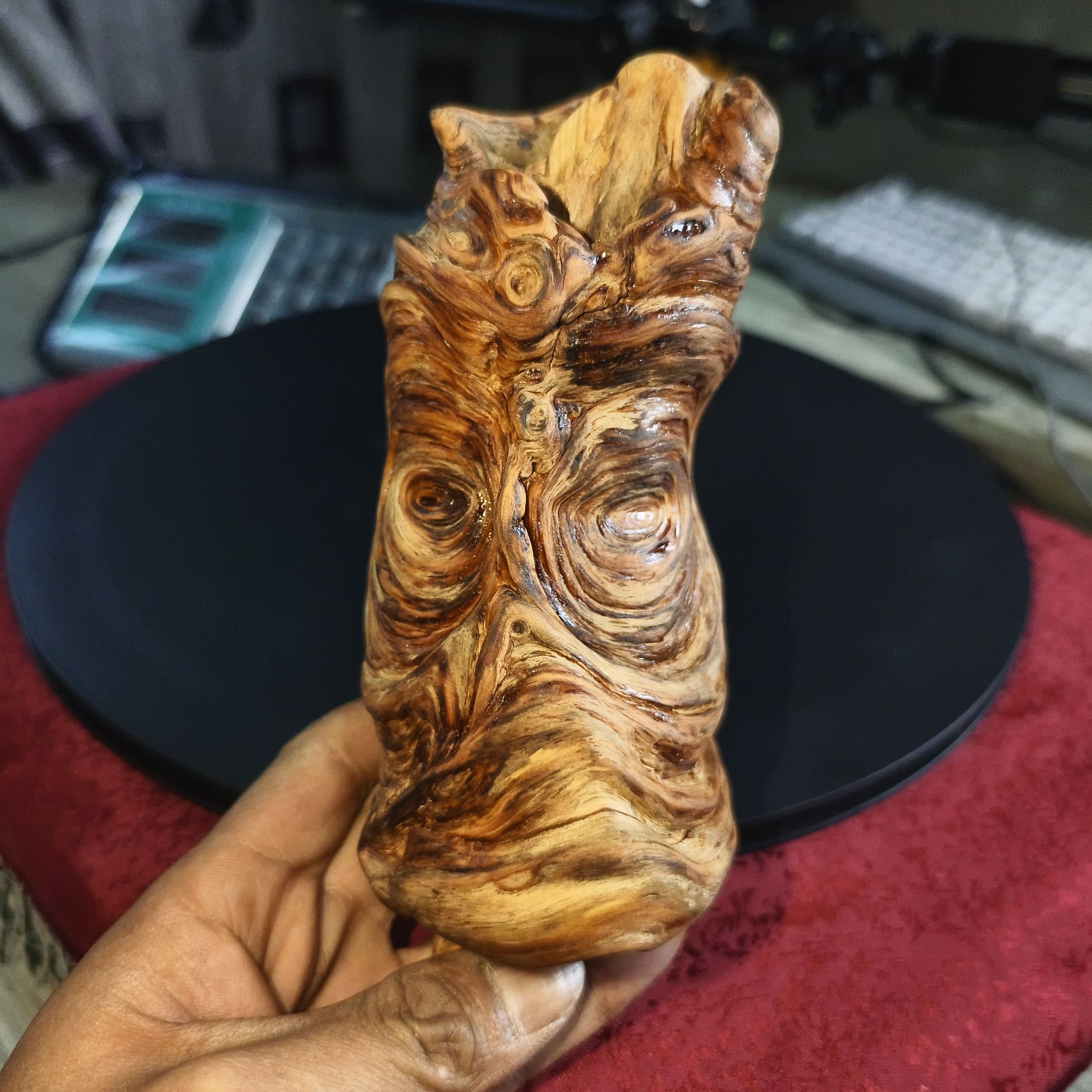 松明子琥珀木（松树瘤）手工，可雕刻，财神，老料，金钱，瑞兽，描金，