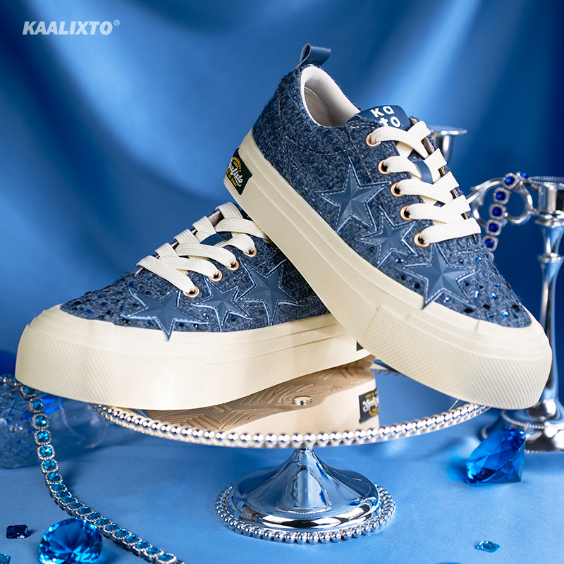 Kaalixto小香风系列星星珍珠帆布鞋经典情侣透气春夏情侣百搭时尚