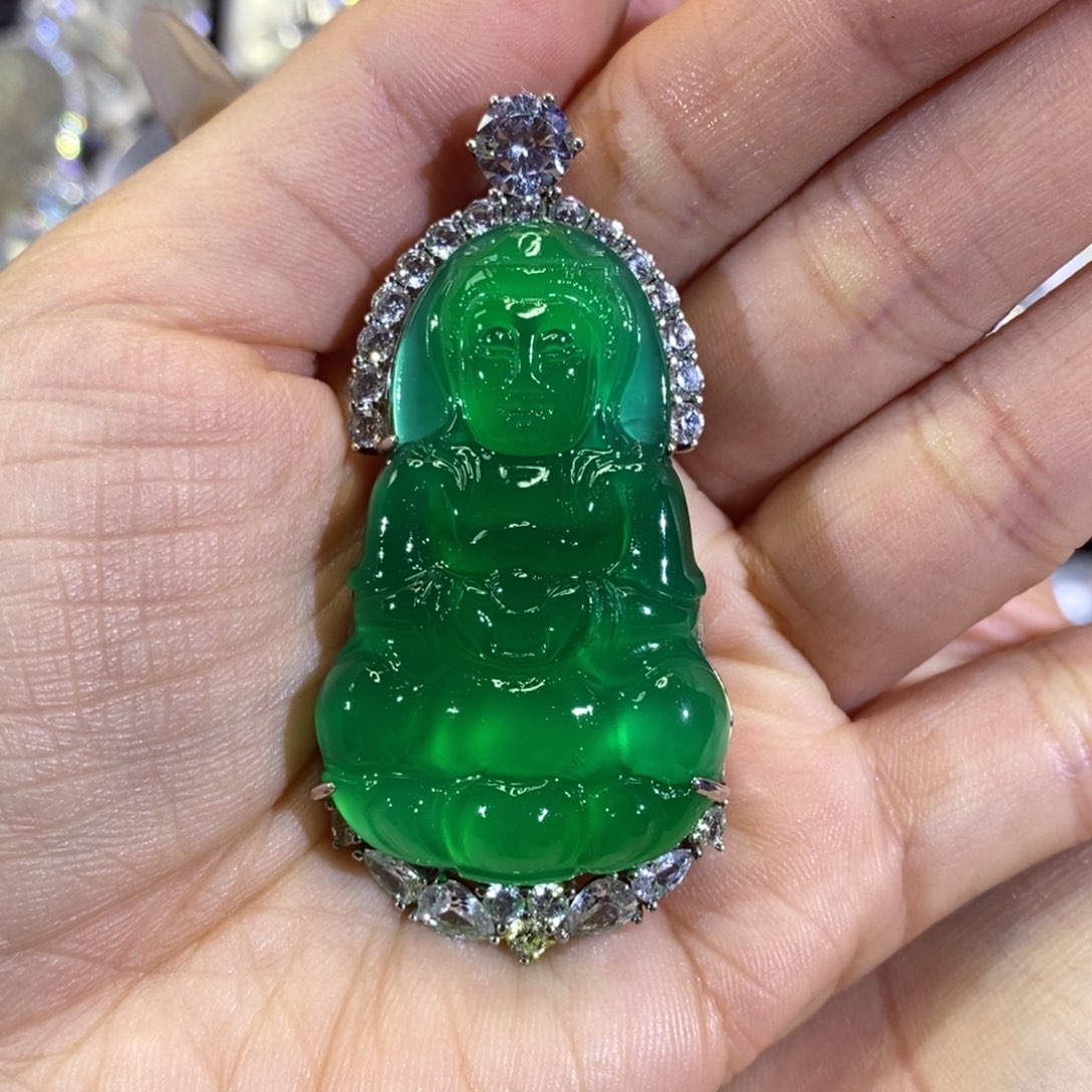 玛瑙/玉髓颈饰银S925镶嵌