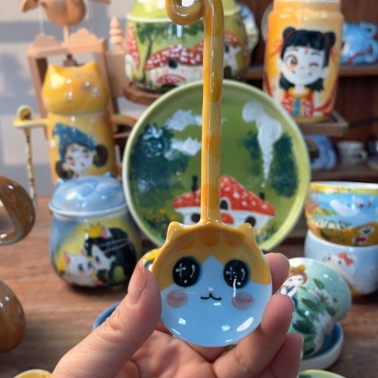 缸景德镇釉下手绘陶瓷 
