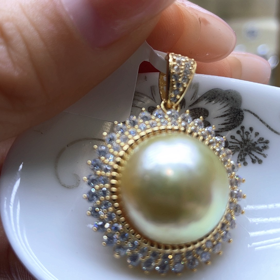 海水珍珠颈饰银S925镶嵌