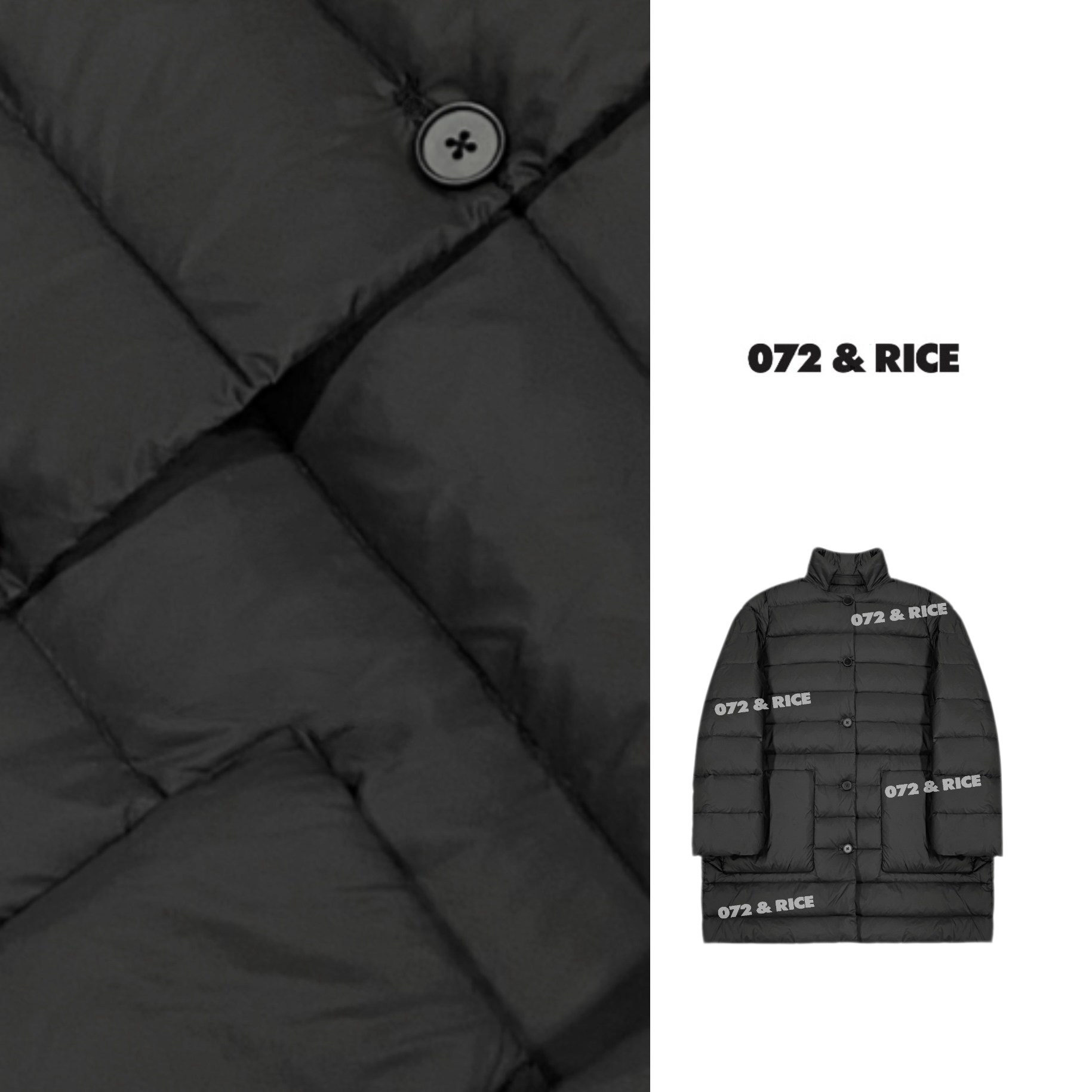 072 & RICE【路易】秋冬休闲立领单排扣羽绒服 31XB57 FF11