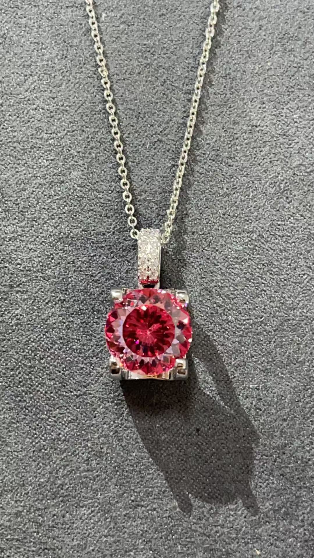 吊坠 福玺甄选红圆白吊坠7619