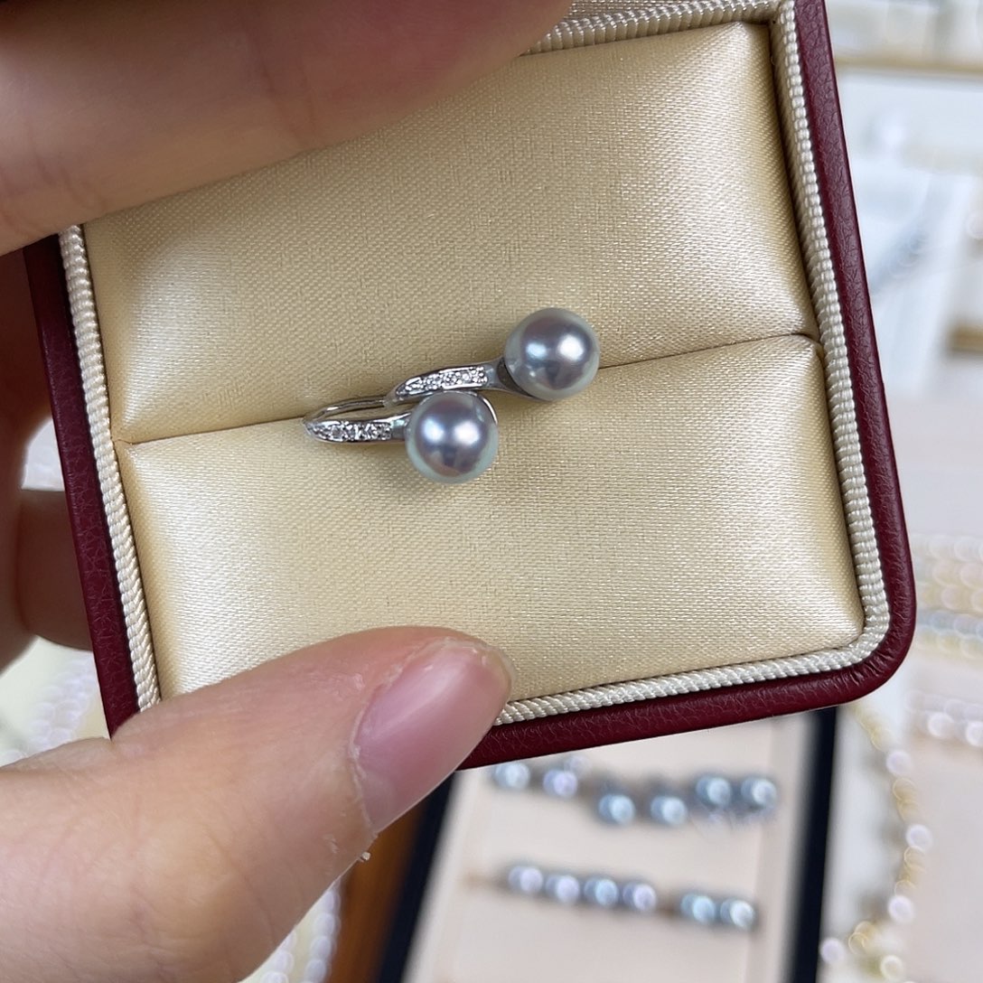 海水珍珠耳饰银S925镶嵌