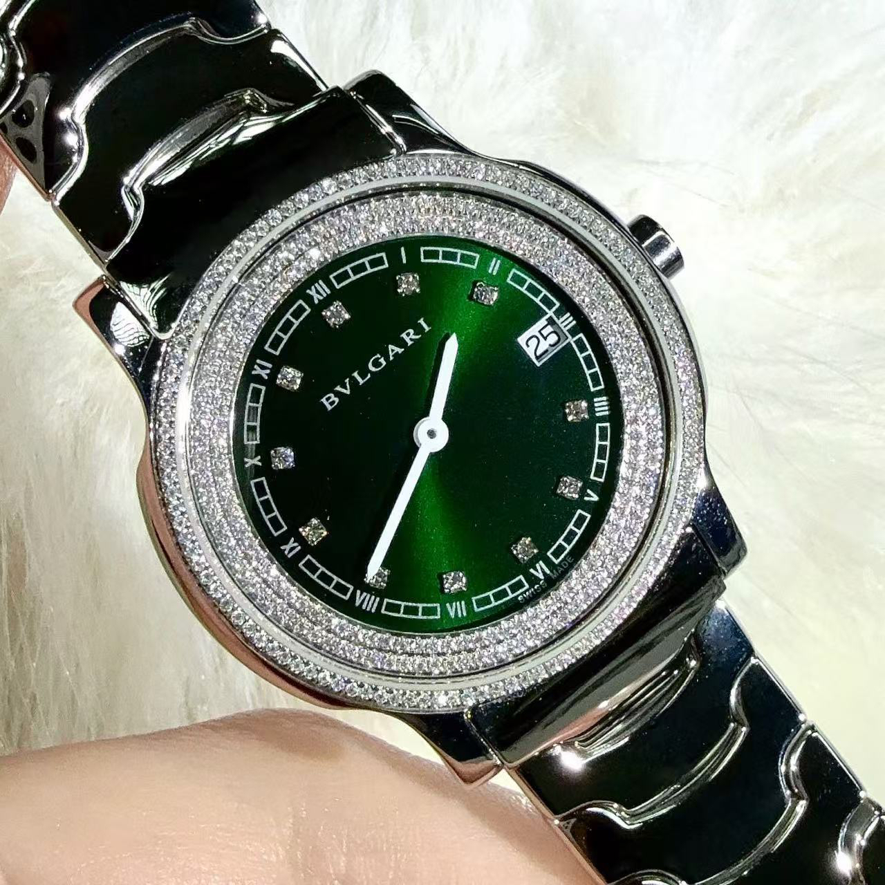 95新 BVLGARI/宝格丽 solo系列 表径35mm 石英机芯腕表 后镶钻