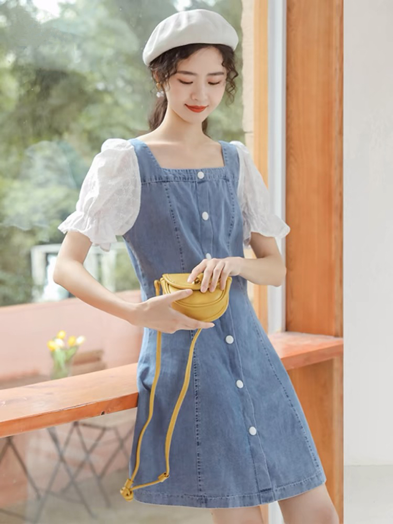 2025新款牛仔连衣裙长裙慵懒减龄显瘦
