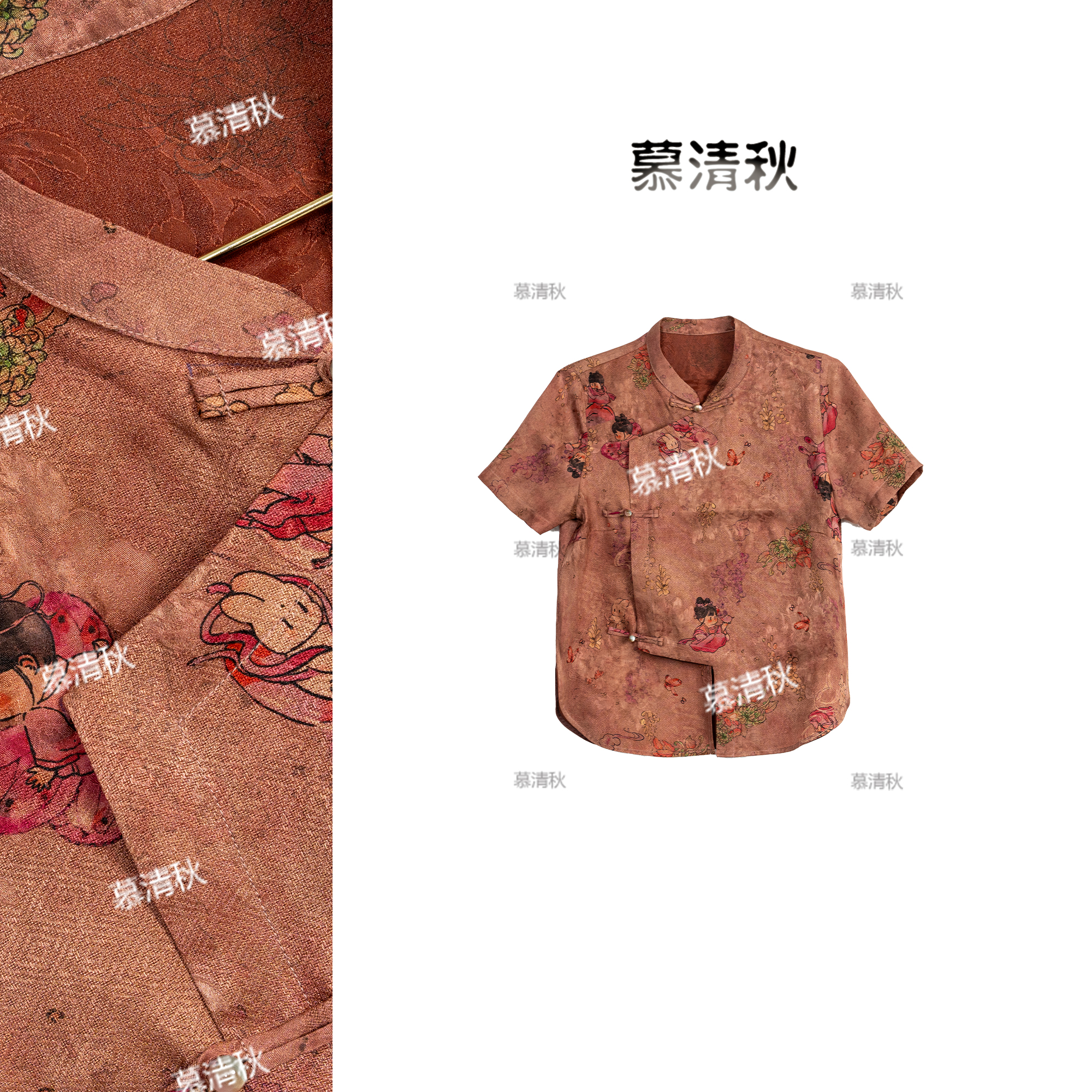 2025新款新中式  玉兔小唐人花罗小衫-XT-759