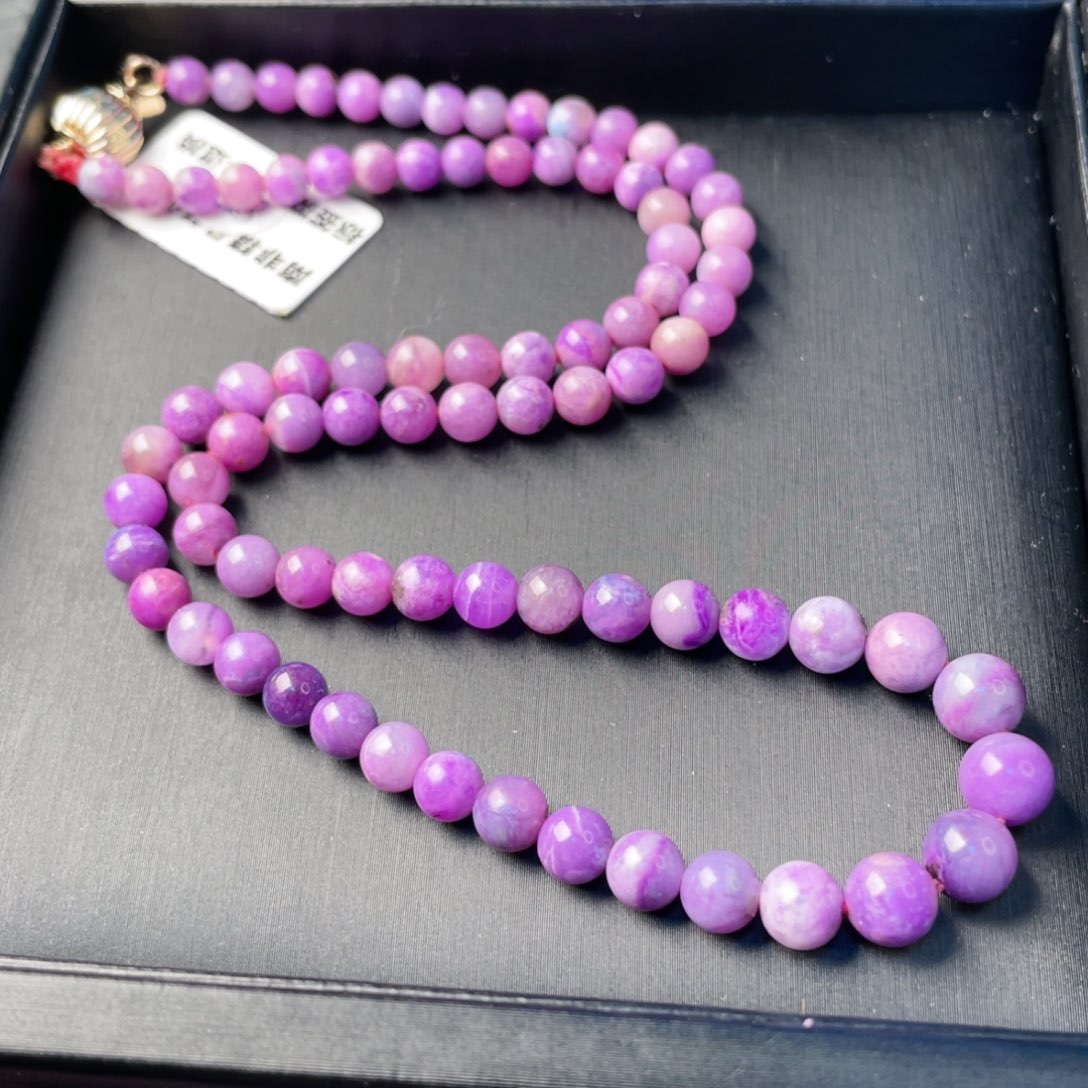 苏纪石（舒俱来）未镶嵌圆珠项链