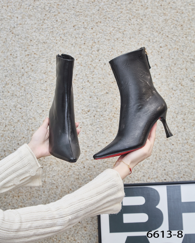 2025时尚性感百搭高跟瘦瘦靴秋冬新款旋转拉链6613-8