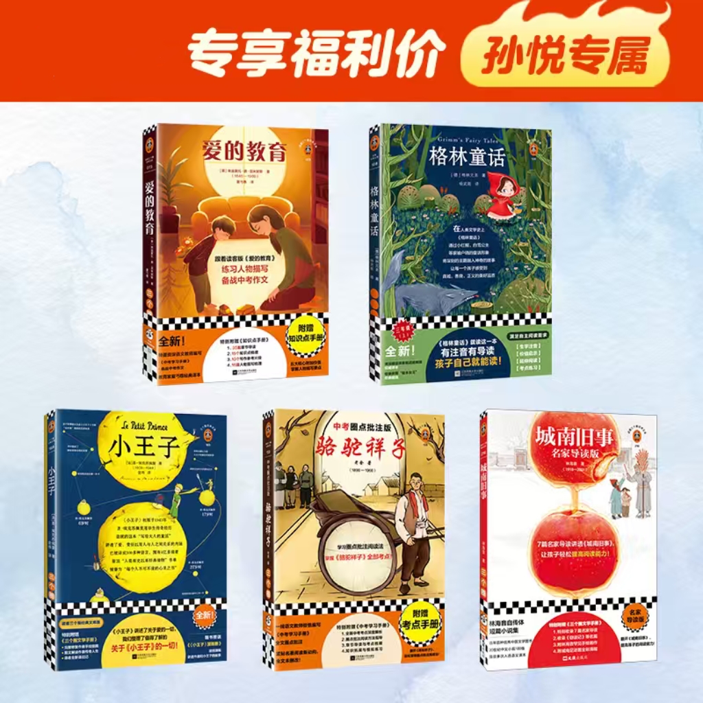 【孙悦专属】爱的教育阅读书+格林童话+小王子+骆驼祥子+城南旧事