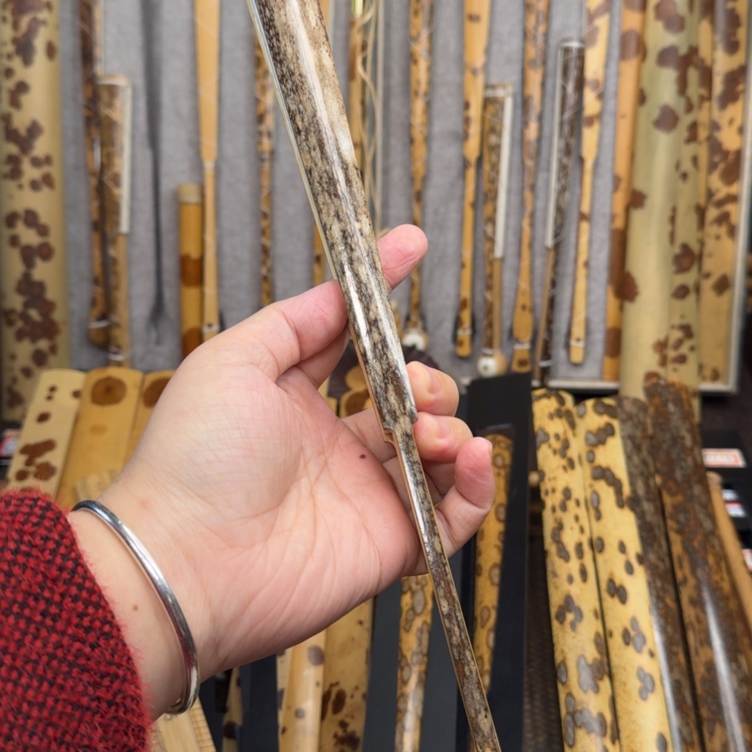 扇子精品梅鹿竹和尚头折扇