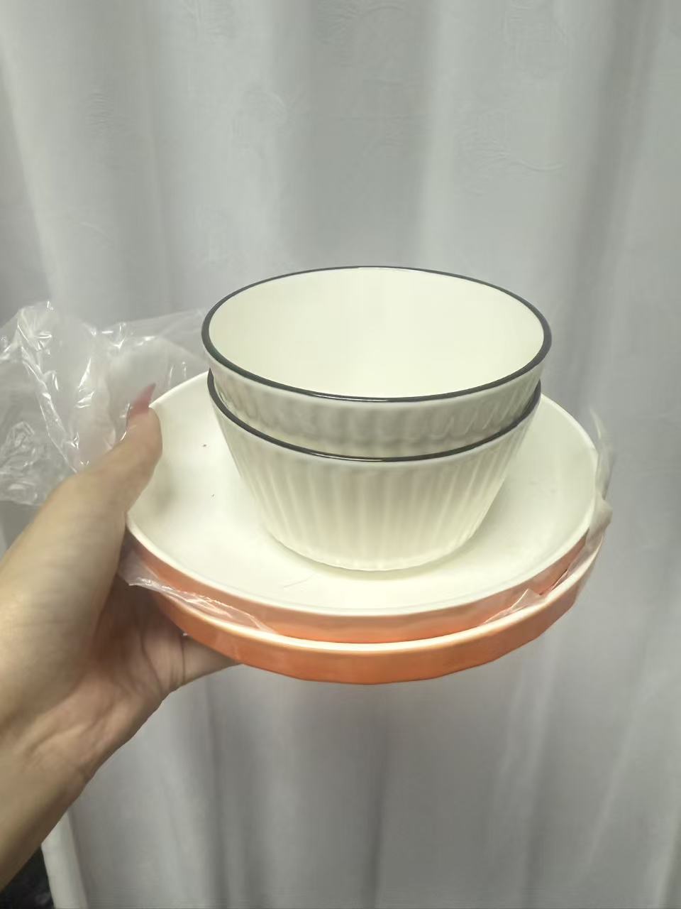 看编码清闲置欧式釉下彩日式简约易清洗日式碗米饭碗汤碗浮雕瓷盘