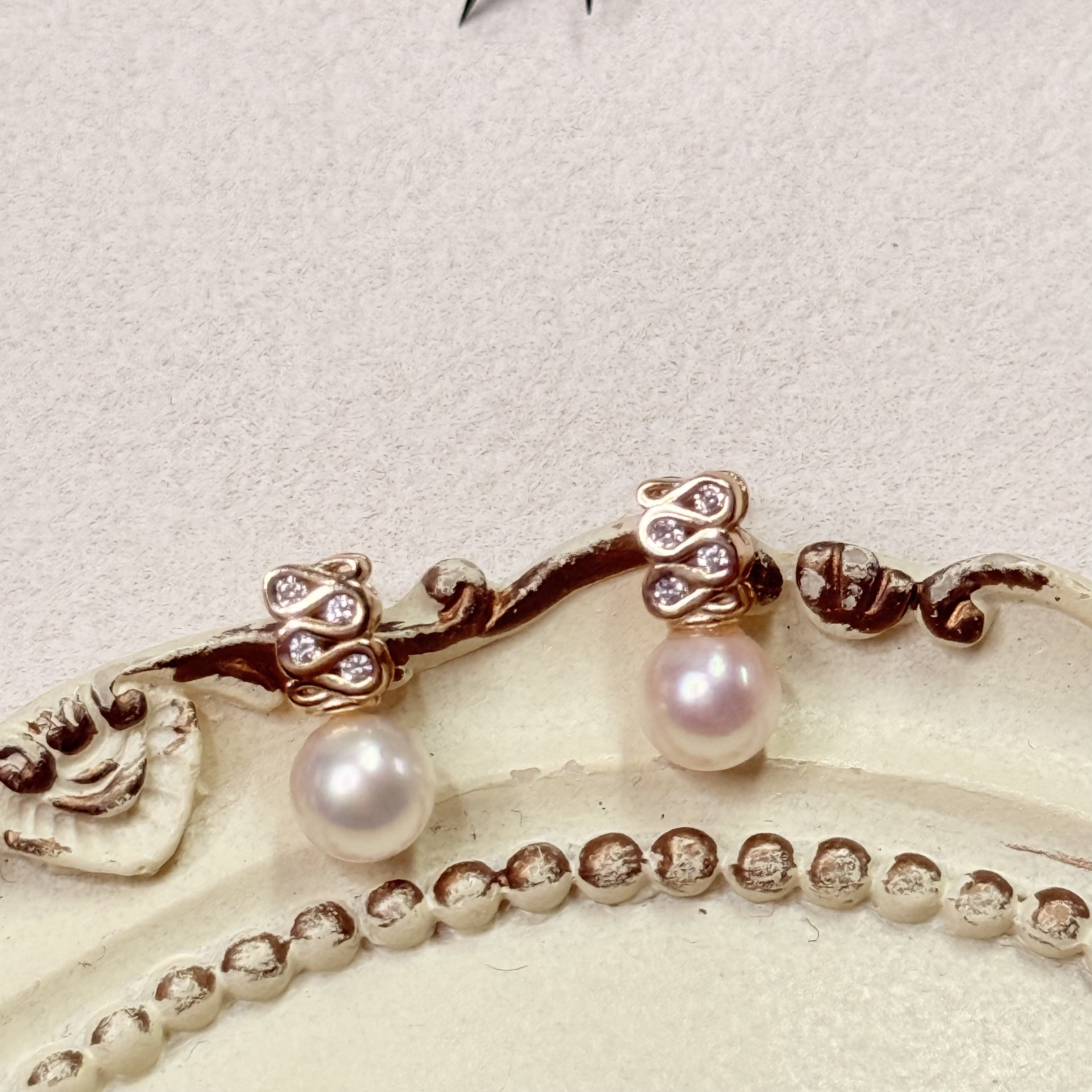 【六六中古】孤品天然海水珍珠s925耳钉ap8597珠子6.6