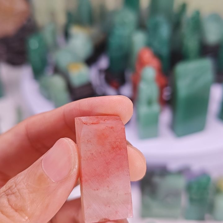 杏***斋印石昌化石水洞桃花素章