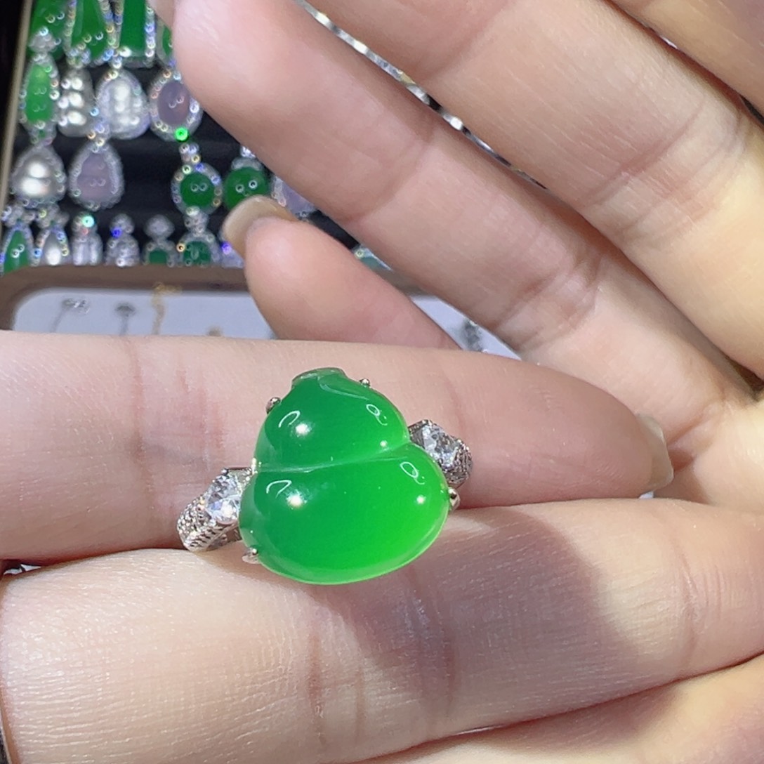 玛瑙/玉髓戒指银S925镶嵌