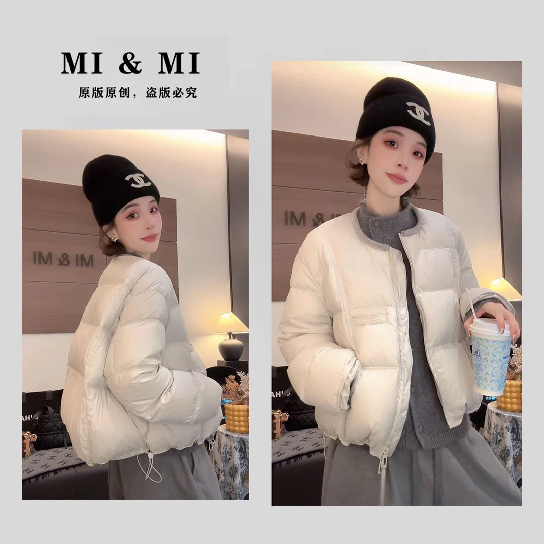 【米米服饰】秋冬上新”90 白鸭绒”双拉链羽绒龟背外套2502-320