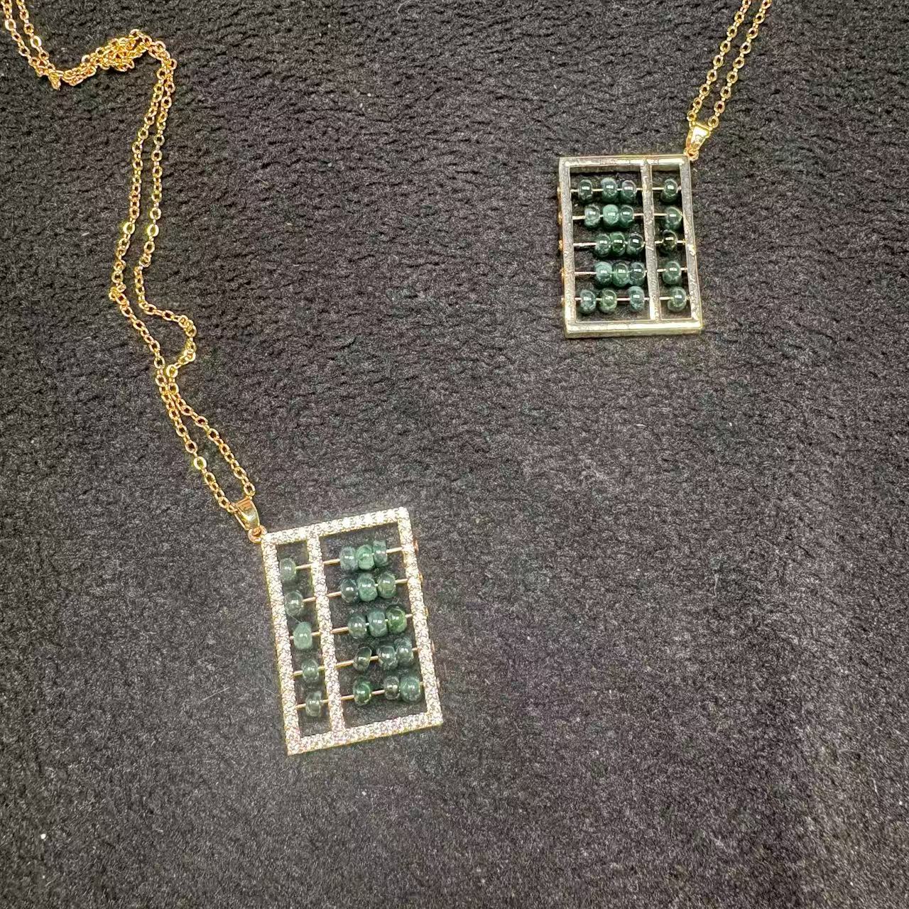 天然A货翡翠算盘吊坠 K857-多样性发一