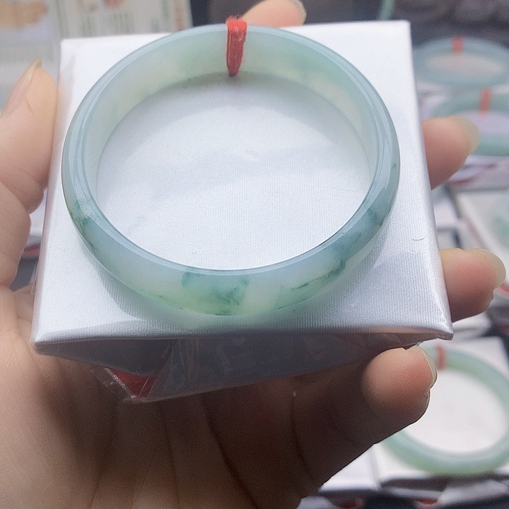 翡翠未镶嵌手镯缅甸天然翡翠A货55.5