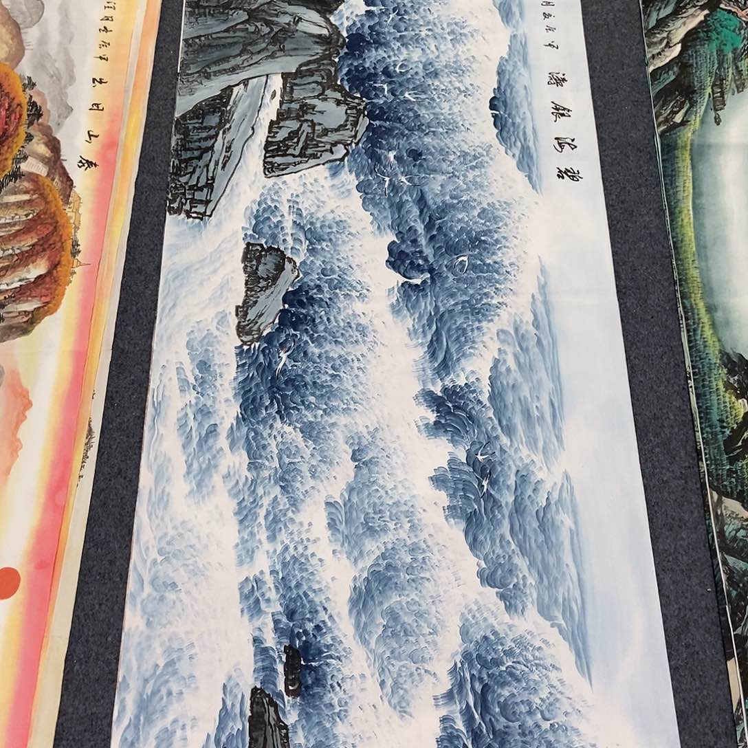 国画小六尺大海一副