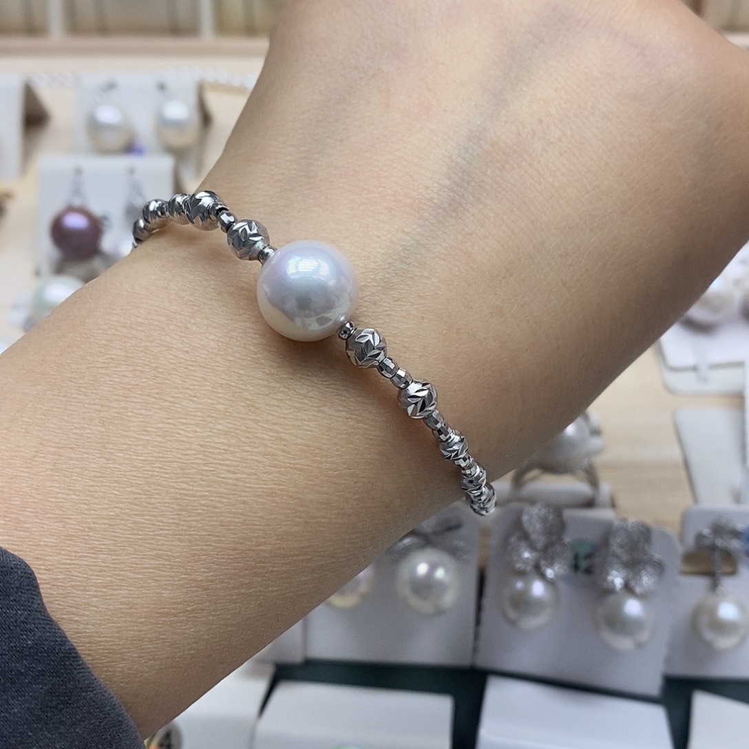 银S925镶嵌颈饰淡水珍珠