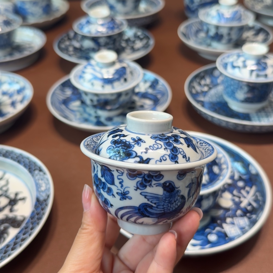手工手绘茶具盖碗福利