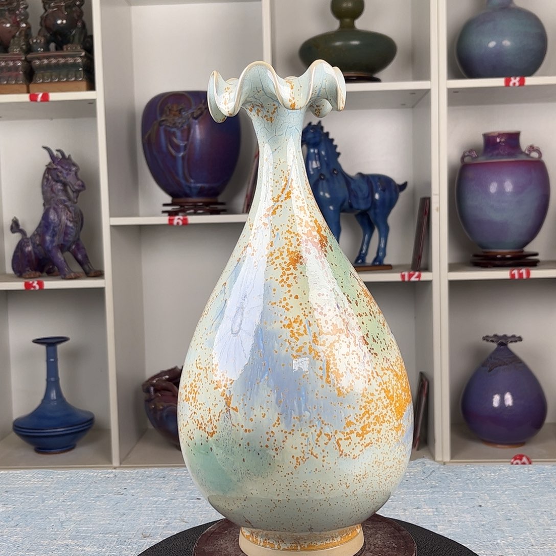 瓷片摆件……荷口玉壶春，无礼盒