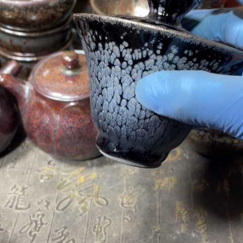 茶盏今**日建阳建盏微瑕盖碗