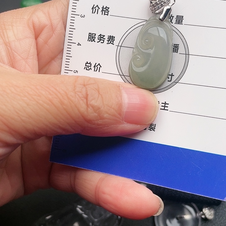 翡翠颈饰银S925镶嵌吊坠