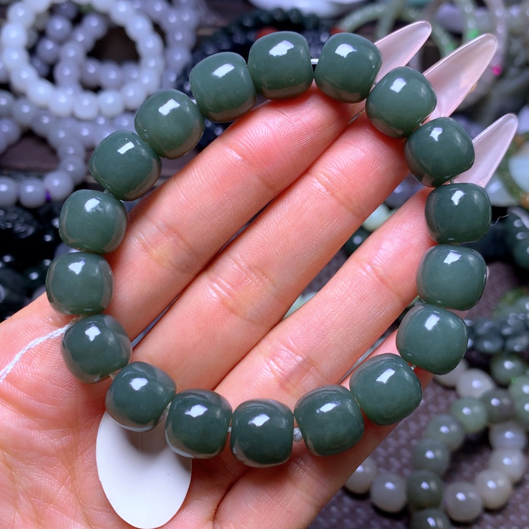 和田玉未镶嵌手串卡12