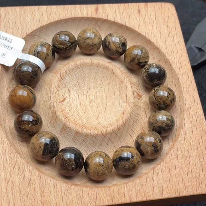 琥珀未镶嵌珠宝奇石12mm芝麻糊妖花根