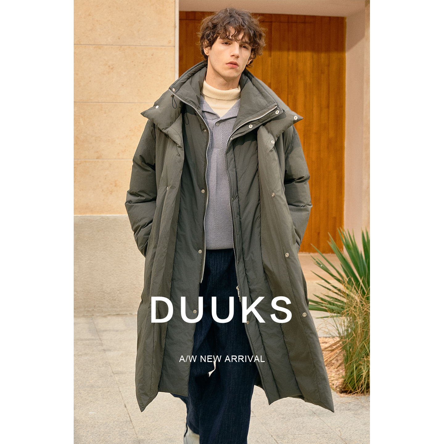 肌理感假两件加厚长款羽绒服男装新款冬季90白鸭绒保暖外套8119