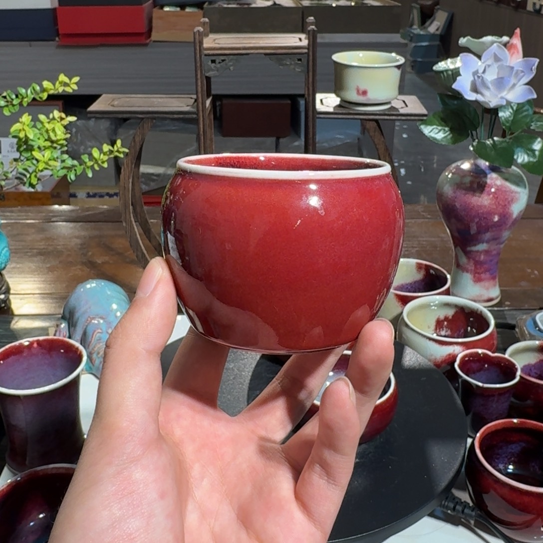 山***雨摆件陶钧瓷手拉胚主人杯