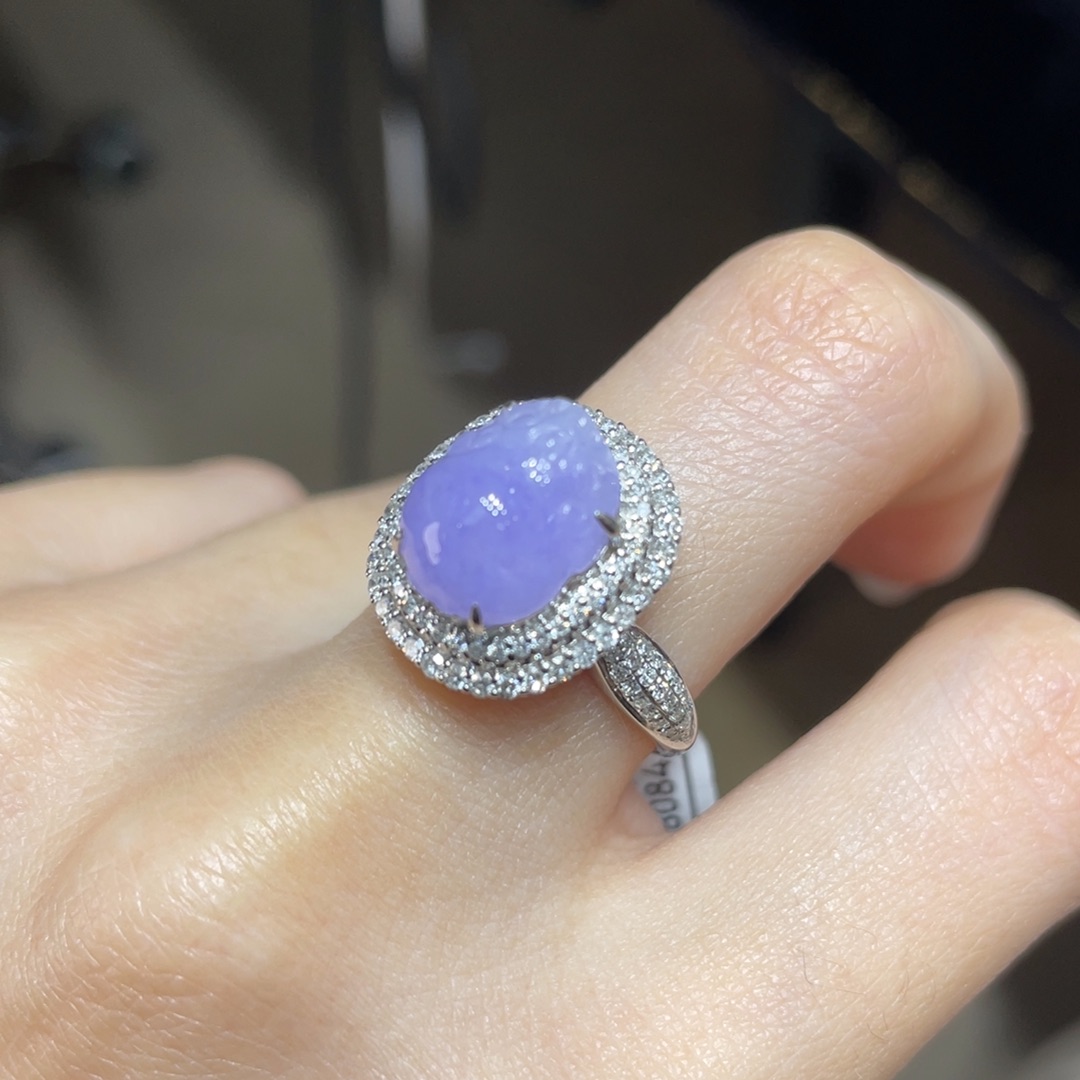 翡翠颈饰18K金镶嵌天然缅甸翡翠a货