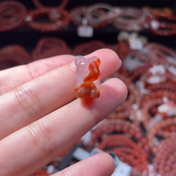 南红玛瑙未镶嵌小熊1138