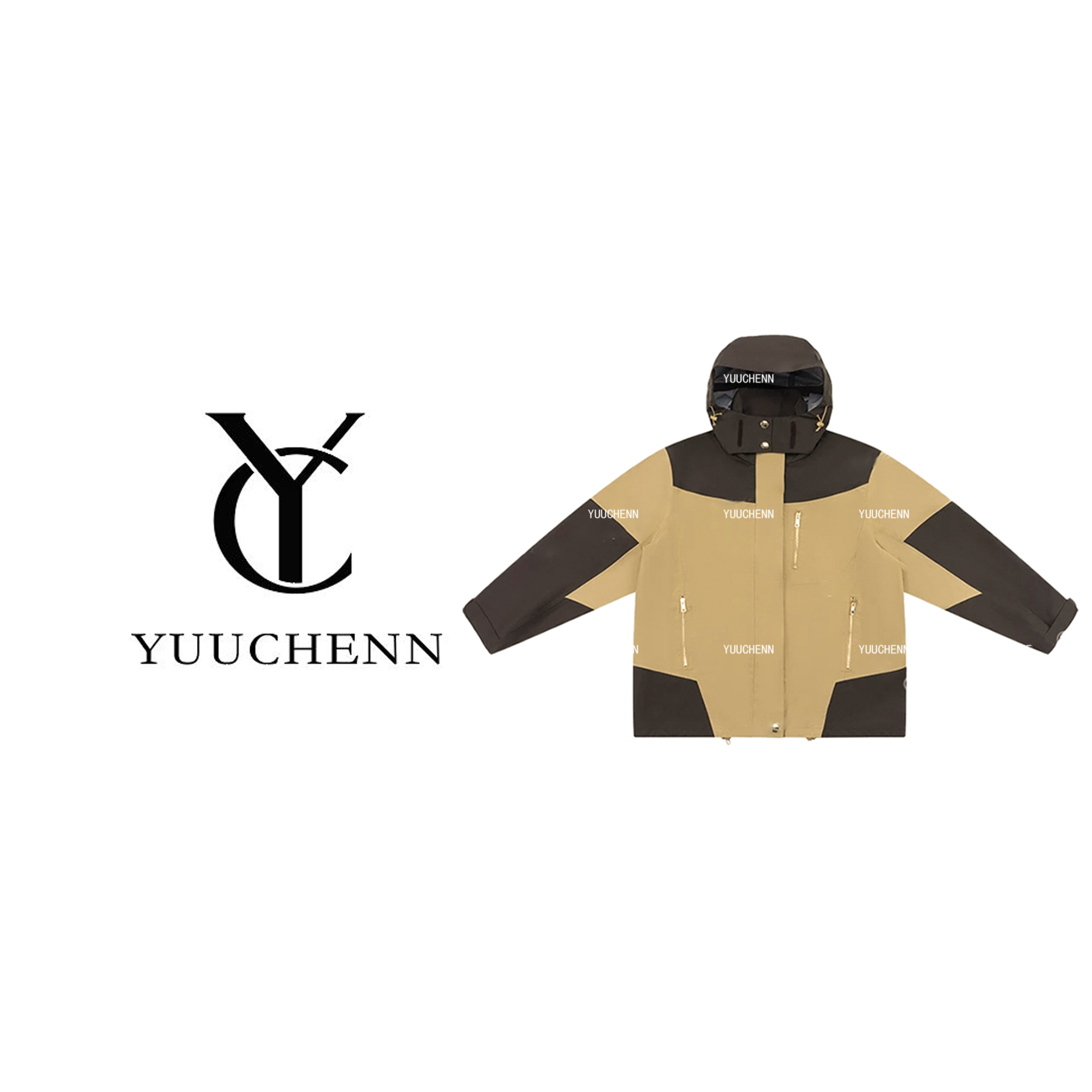 YUUCHENN拼色户外冲锋衣外套女秋冬新款休闲时尚上衣CD1A0948