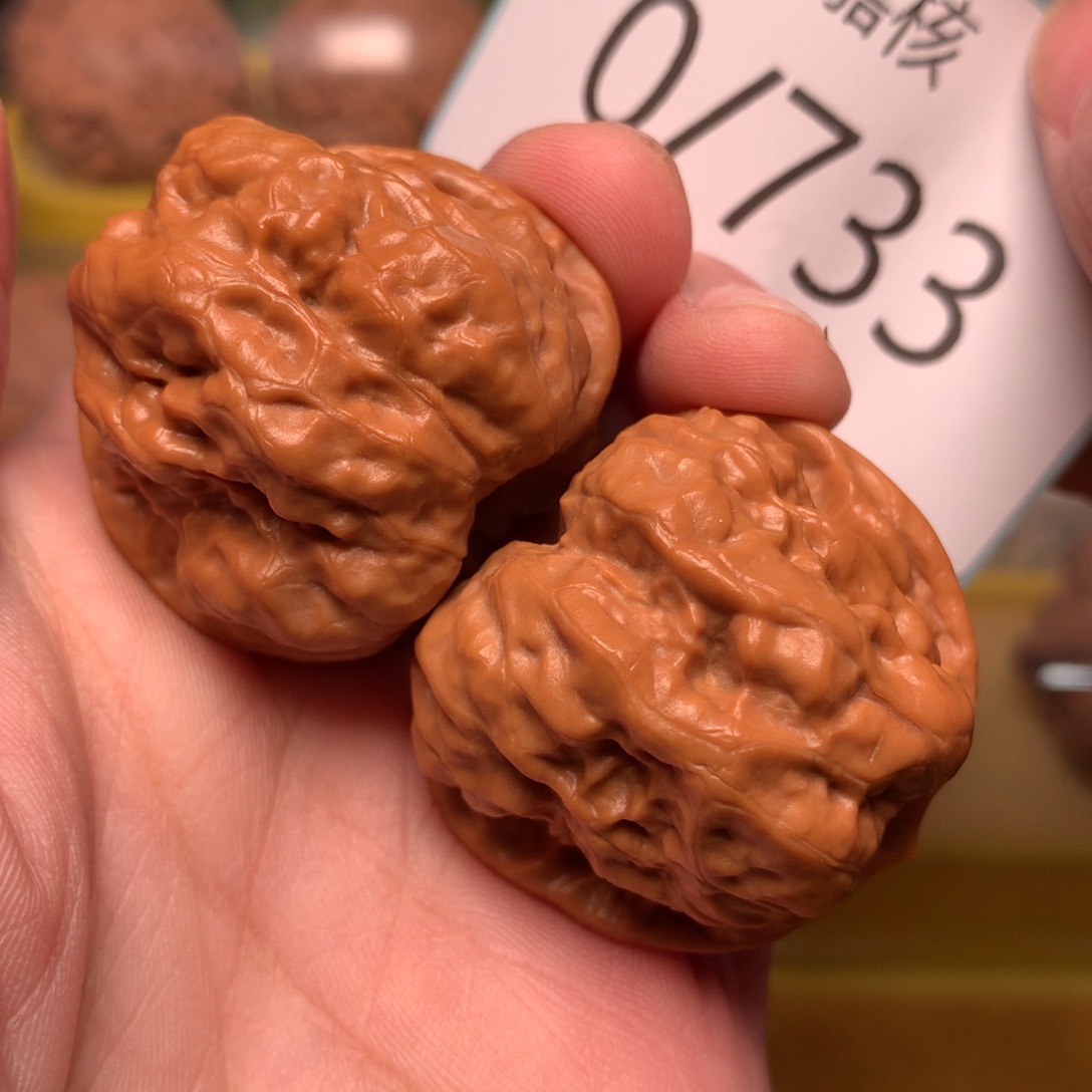 文玩核桃把件红皮开背蛙37