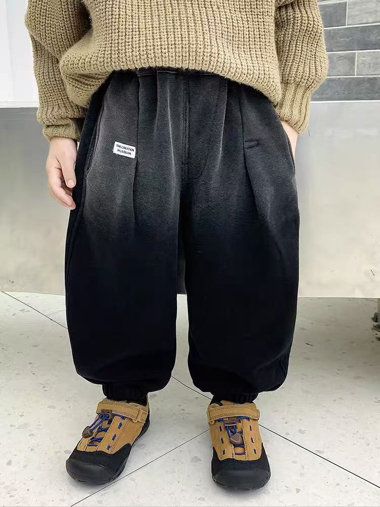 K536儿童卫裤渐变加绒