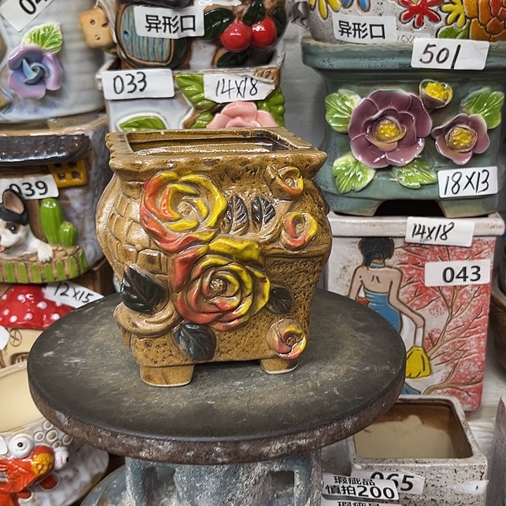 粗陶材质多肉花盆