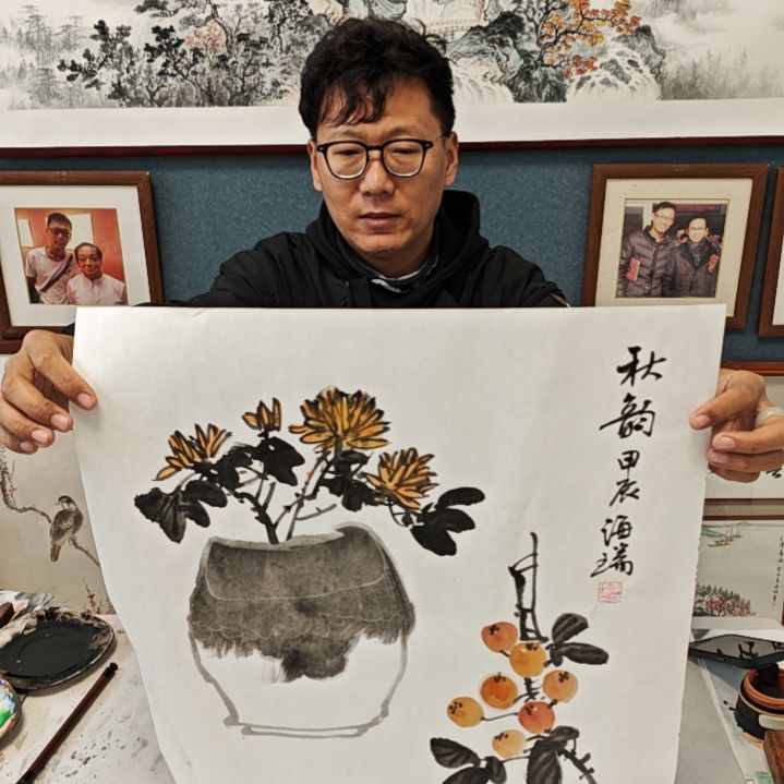 国画贾海瑞老师现场定制