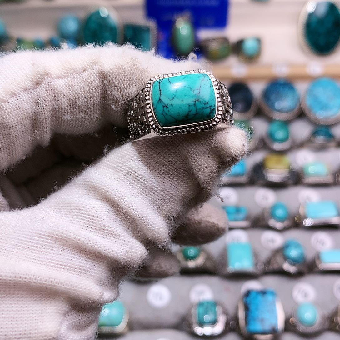 绿松石挂件银S925镶嵌