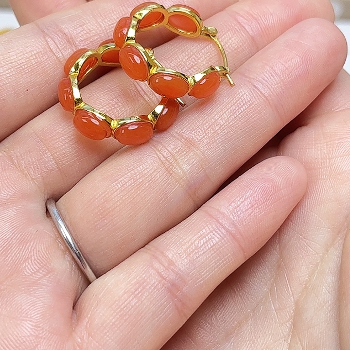 二****和田玉银S925镶嵌耳饰