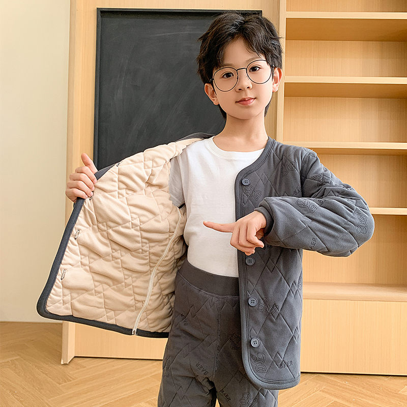 校服神器儿童保暖内衣男童套装内搭小学生内胆夹棉袄加厚冬季棉服