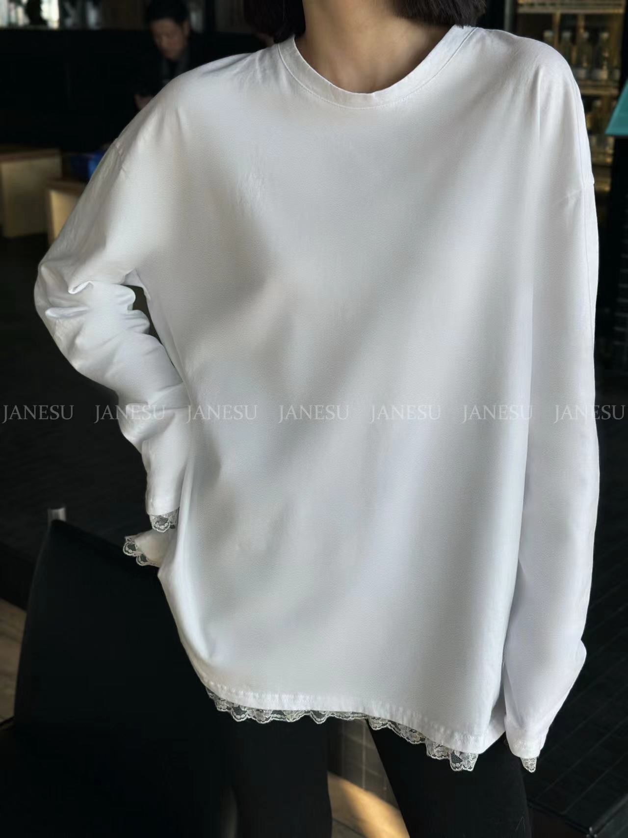 JOUOCOKO设计师品牌蕾丝边打底衫