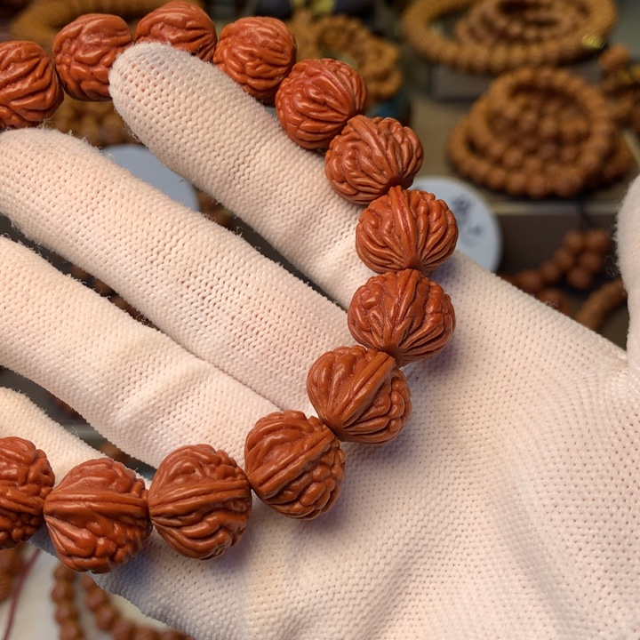 青***松手串桃核秦岭龙纹