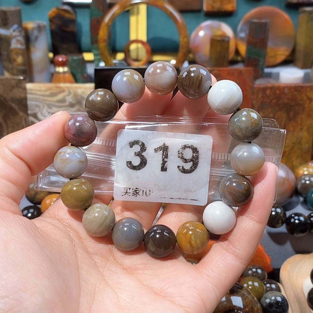 硅化玉天然北票硅化玉手串未镶嵌天然北票硅化玉手串